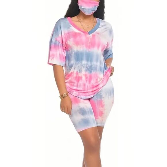 Plus size Tie dye 2pc short set sz 3X - Picture 2 of 3